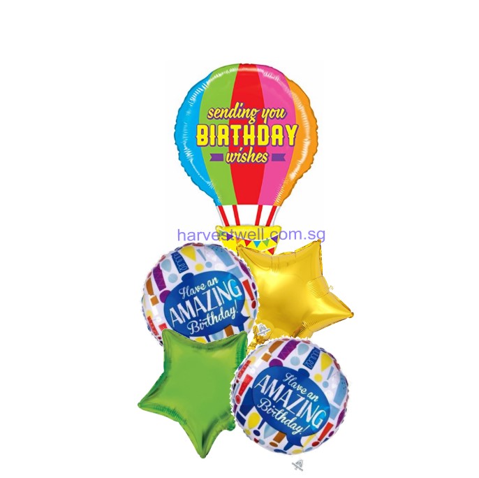 Amazing Birthday Wishes Hot Air Balloon Bouquet Singapore